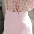 Zip-side Linen Blend Miniskirt