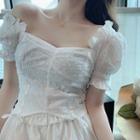 Puff-sleeve Square-neck Short-sleeve Top
