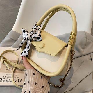 Top Handle Two-tone Chain Crossbody Bag
