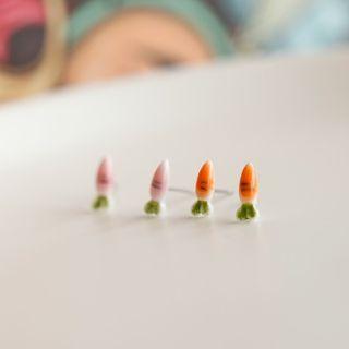Carrot Sterling Silver Stud Earring