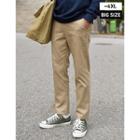 Band-trim Waist Straight-cut Pants