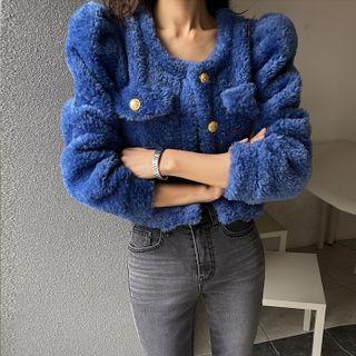 Puff-sleeve Cropped Dumble Jacket