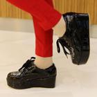 Platform Sequined Lace-up Shoes