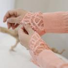 Lace-cuff Rib Knit Top