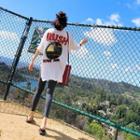 Print Slit Short-sleeve T-shirt