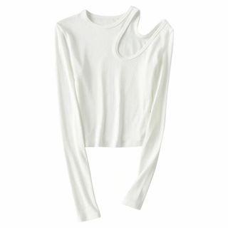 Asymmetrical Cold-shoulder Sports T-shirt