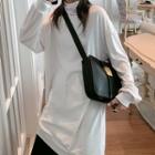 Plain Turtleneck Oversize T-shirt Dress