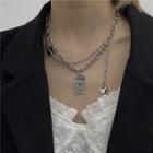 Butterfly Pendant Layered Chain Necklace As Shown In Figure - One Size