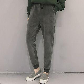 Fleece-lined Velvet Sweatpants
