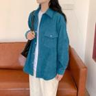 Corduroy Shirt Jacket Blue - One Size