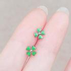 Four-leaf Clover Stud Earring 1 Pair - Green - One Size