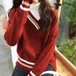 V-neck Cut-out Sweater