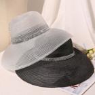 Rhinestone Sequins See-through Straw Hat