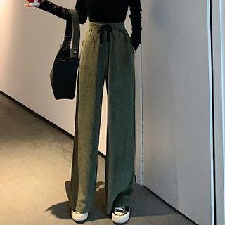High-waist Wide-leg Corduroy Pants