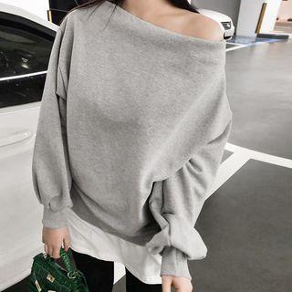 Set: Lantern-sleeve Pullover + Mini Skirt