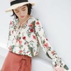 Floral Print Blouse Off White - One Size