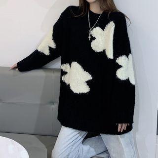 Flower Sweater Black - One Size