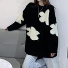 Flower Sweater Black - One Size