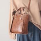 Two-way Faux Leather Bucket Bag