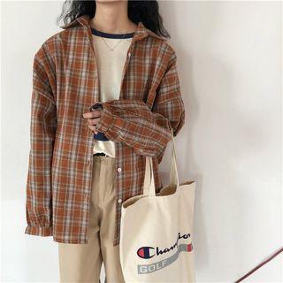 Plaid Shirt Tangerine - One Size