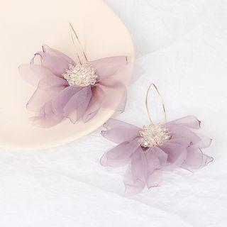 Faux Crystal Lace Petal Dangle Earring