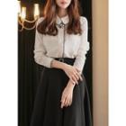 Peter Pan-collar Fringe-trim Blouse