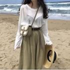 Long-sleeve T-shirt / Wide-leg Cropped Pants