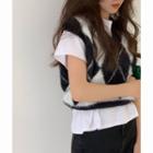 Argyle Knit Vest As Figure - One Size