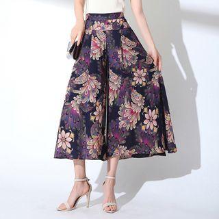 Floral Wide-leg Cropped Pants (various Designs)