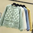 Fleece Panel Quilted Jacket / Camisole Top