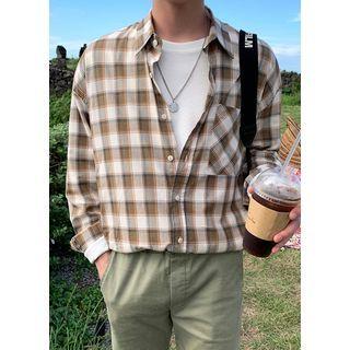 Pocket-front Loose-fit Checked Shirt