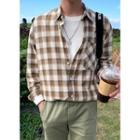 Pocket-front Loose-fit Checked Shirt