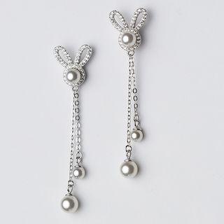 Rabbit Faux Pearl Drop Earring