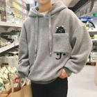 Cat Applique Fleece Hoodie