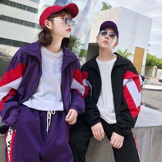 Couple Matching Stand Collar Zip Jacket/ Jogger Pants