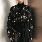 Floral Print Blouse Black - One Size