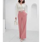 Chain-accent Wide Dress Pants