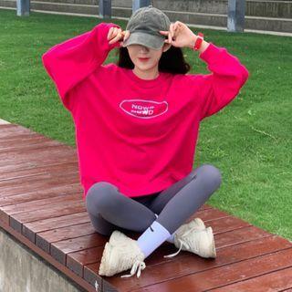 Long-sleeve Printed Pullover / Plain Leggings