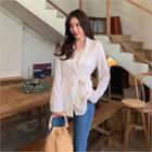 Single-breasted Chiffon Blazer & Sash