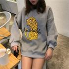 Leopard Print Lettering Sweatshirt