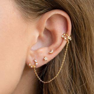 Moon Chain Earring