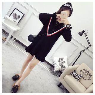 Striped Applique Sweater Dress