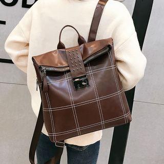 Plaid Stitched Backpack
