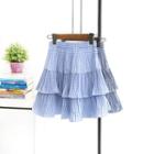 Check Layered Mini-skirt