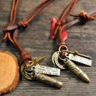 Bullet Genuine Leather Necklace