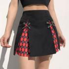 Argyle Print Panel A-line Skirt