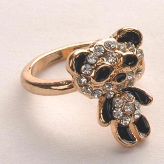 Diamond Panda Ring - Black Black - One Size