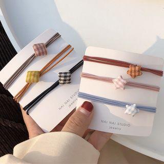 Plaid Square / Star Hair Tie