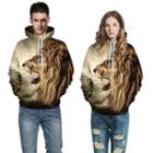 Couple Matching Lion Print Hoodie