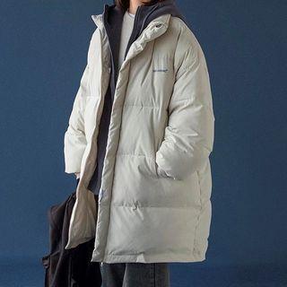 Mock Two-piece Hooded Long Padded Jacket